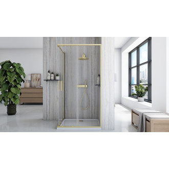 Rea Sprchový kout REA City 80x100 Brush Gold KPL-K74501