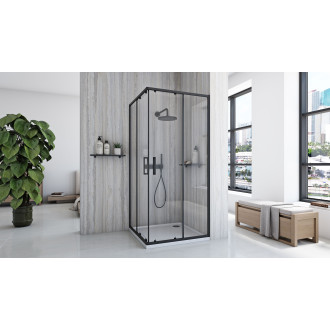 REA Sprchový kout City 90x90 Black KPL-K6446 KPL-K6446