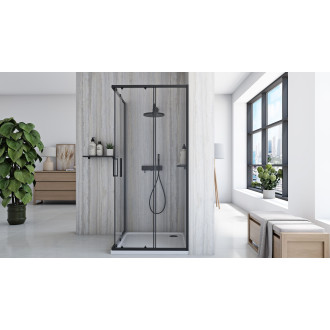 REA Sprchový kout City 90x90 Black KPL-K6446 KPL-K6446