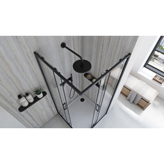 REA Sprchový kout City 90x90 Black KPL-K6446 KPL-K6446