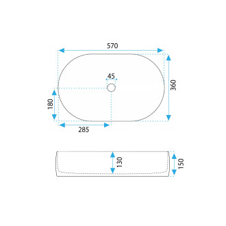 REA Alma umyvadlo na desku REA-U0600