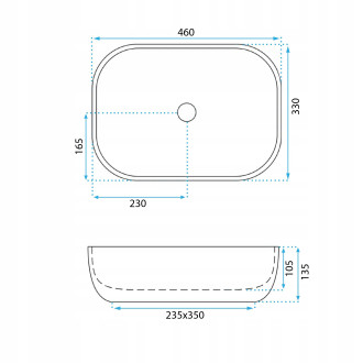 REA Belinda Ash umyvadlo na desku REA-U3324