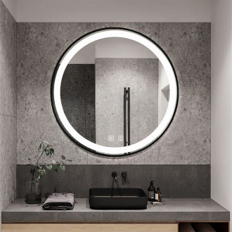 REA Zrcadlo LED 50cm černá HOM-05511
