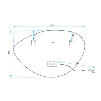 REA Zrcadlo FOG LED 70x100cm  HOM-05516
