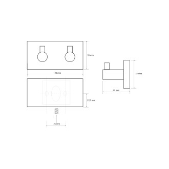 X-SQUARE dvojháček, chrom XQ206 22560