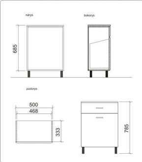PRO nízká skříňka 50 cm PRON50DV