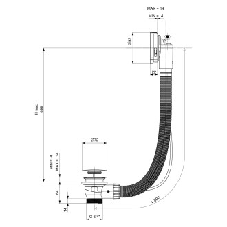 MARBLE vanová souprava s napouštěním, bovden, délka 800mm, bílá 11052.10