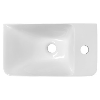 ZORBA umývátko 40x22cm, litý mramor, baterie vpravo, bílá