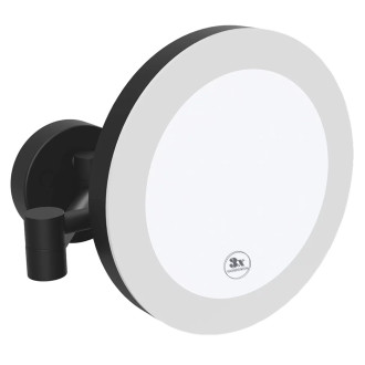 X-ROUND BLACK kosmetické zrcátko závěsné LED, ? 200mm, černá XR016B