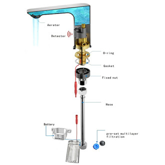 Senzorová stojánková baterie 6V DC (4xAA), chrom