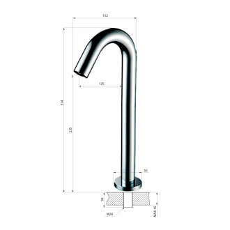 Senzorová stojánková baterie 6V DC (4xAA), chrom PS342XL