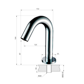 Senzorová stojánková baterie 6V DC (4xAA), chrom PS342M
