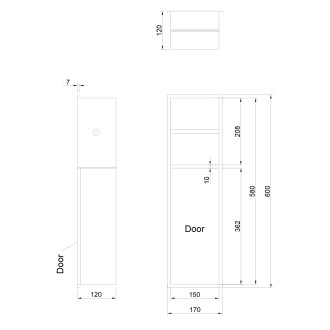 INSERTA zapuštěný držák toaletního papíru do obkladu, 600x170mm, nerez, gun metal 1301-60B