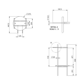 PUNO podstavec pod kulatá umyvadla 375x830x448xmm, zlato mat SKA380-5