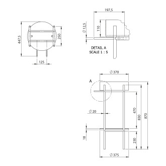 PUNO podstavec s umyvadlem 375x870x448xmm, zlato mat SKA380-5-01