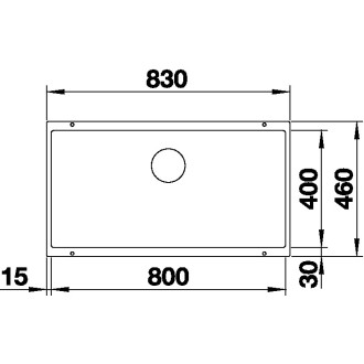 Blanco SUBLINE 800-U dřez pod desku černá granit 526 005
