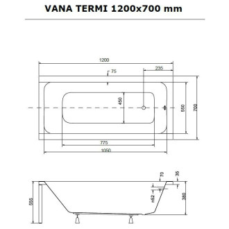 Obdélníková vana TERMI