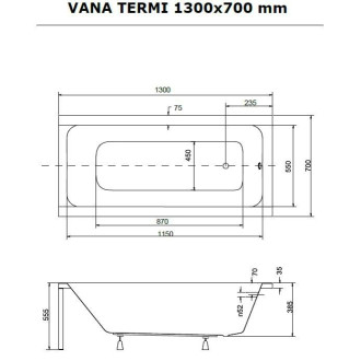 Obdélníková vana TERMI