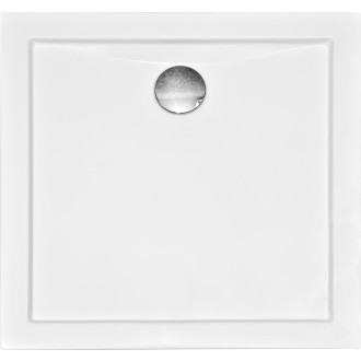 Čtvercový sprchový set OSUNA + AQUARIUS - 90 × 90 × 185 cm, Včetně vaničky, 5mm čiré, Hliník chrom