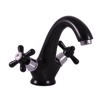 RAV SLEZÁK MORAVA Baterie umyvadlová stojánková - černá matná/chrom MK128.5CMATC