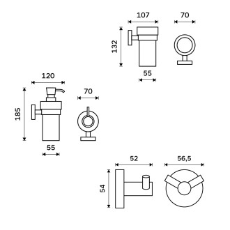 Nimco Nimco Unix UN set-31W-26 Sada koupelnových doplňků, nádobky skleněné UN set-31W-26