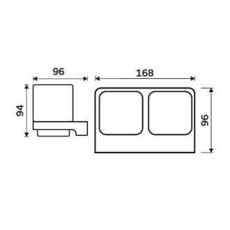 Nimco Nimco Maya černá MAC 29058DK-90 Držák na kartáčky s pohárky MAC 29058DK-90