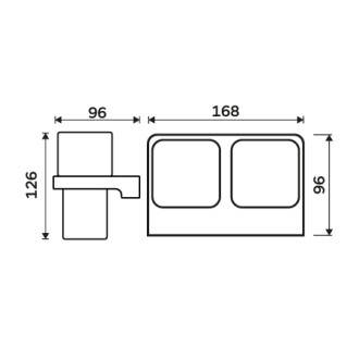 Nimco Nimco Maya černá MAC 29058D-H-90 Držák na kartáčky s pohárky MAC 29058D-H-90