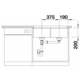 Blanco SUBLINE 350/350-U, dřez pod desku, bez odtokové sady bílá soft silgranit 527828