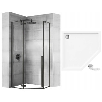 Sprchový kout REA DIAMOND 90x90 - matná černá