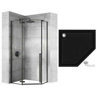 Sprchový kout REA DIAMOND 90x90 - matná černá