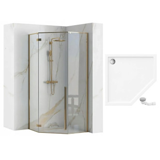 Sprchový kout REA DIAMOND 90x90 - zlatá