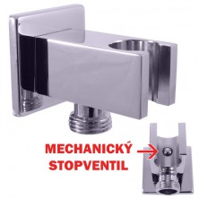 RAV SLEZÁK držák sprchy s integrovaným STOP ventilem pro smíchanou vodu-hranatý-kov MD0751