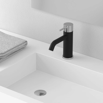 ULTRAMIX stojánková umyvadlová baterie bez výpusti, černá mat/chrom UT002BC