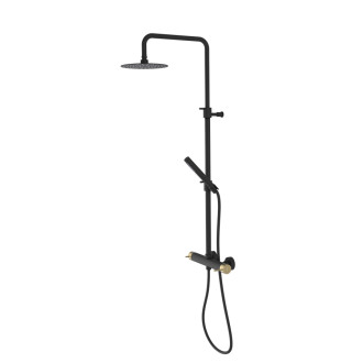 ULTRAMIX sprchový sloup s pákovou baterií, černá mat/zlato mat UT139BG