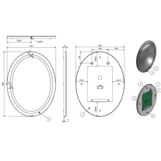 BEČVA oválné zrcadlo s LED osvětlením V 800 × Š 600 mm ZRBECV8060
