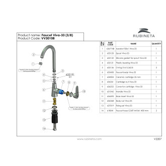 VIVA-33 dřezová baterie OLBAVV30108