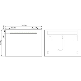 HOUX - zrcadlo s LED osvětlením 1000 x 650 mm (š x v) OLNZHOU100