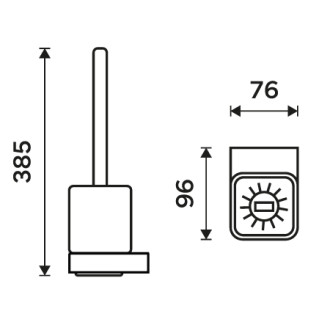 Nimco Nikau NK 30094KN-HR-26 Toaletní WC kartáč s hranatou rukojetí