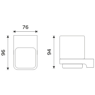 Nimco Maya černá MAC 29058C-90 Držák na kartáčky