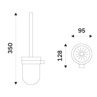 Nimco Nava NA 28094KU Toaletní WC kartáč, rukojeť chrom