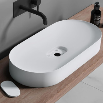 REA Iris umyvadlo na desku - konglomerát, 71cm, bílá matná  REA-U4305