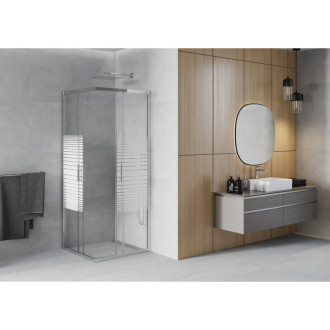 MEXEN RIO sprchový kout čtverec 70x70x190 cm 5mm chrom-pásy 860-070-070-01-20