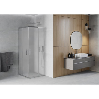 MEXEN RIO sprchový kout čtverec 90x90x190 cm 5mm chrom-satén 860-090-090-01-30