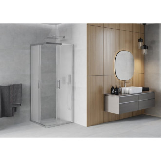 MEXEN RIO sprchový kout čtverec 90x90x190 cm 5mm chrom-satén 860-090-090-01-30