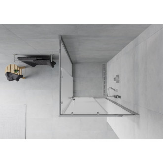 MEXEN RIO sprchový kout čtverec 90x90x190 cm 5mm chrom-satén 860-090-090-01-30
