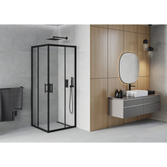 MEXEN RIO sprchový kout čtverec 80x80x190 cm 5mm černá-čiré 860-080-080-70-00