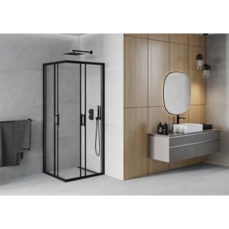 MEXEN RIO sprchový kout čtverec 80x80x190 cm 5mm černá-čiré 860-080-080-70-00