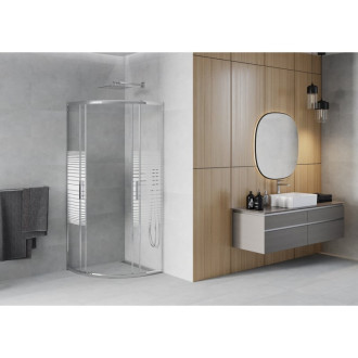 MEXEN RIO sprchový kout čtvrtkruh 70x70x190 cm 5mm chrom-pásy 863-070-070-01-20