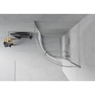 MEXEN RIO sprchový kout čtvrtkruh 80x80x190 cm 5mm chrom-pásy 863-080-080-01-20
