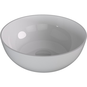 BANERA ROUND umyvadlo na desku, litý mramor, průměr 39cm, bílá